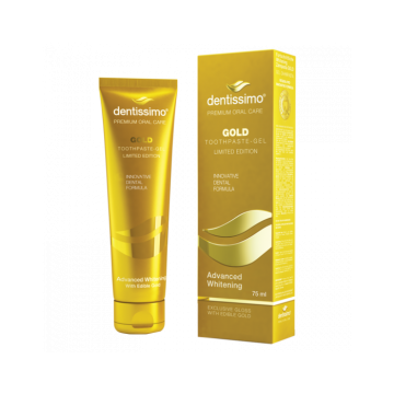 Dentissimo Gold Whitening Toothpaste Prevents Tartar Plaque Infections